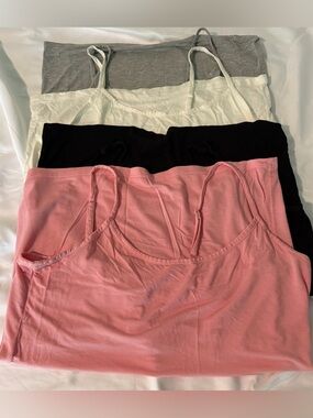 4 pcs Women's Spaghetti Strap Camisole - Pink, Black, Cream, Gray